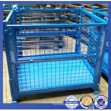 Warehouse storage solution of stackable container/heavy duty wire container